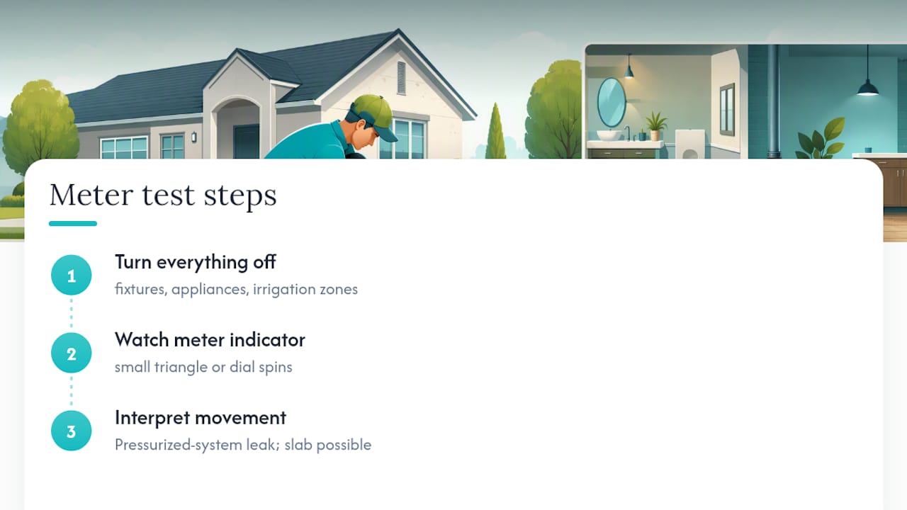 Three steps for testing water meter movement