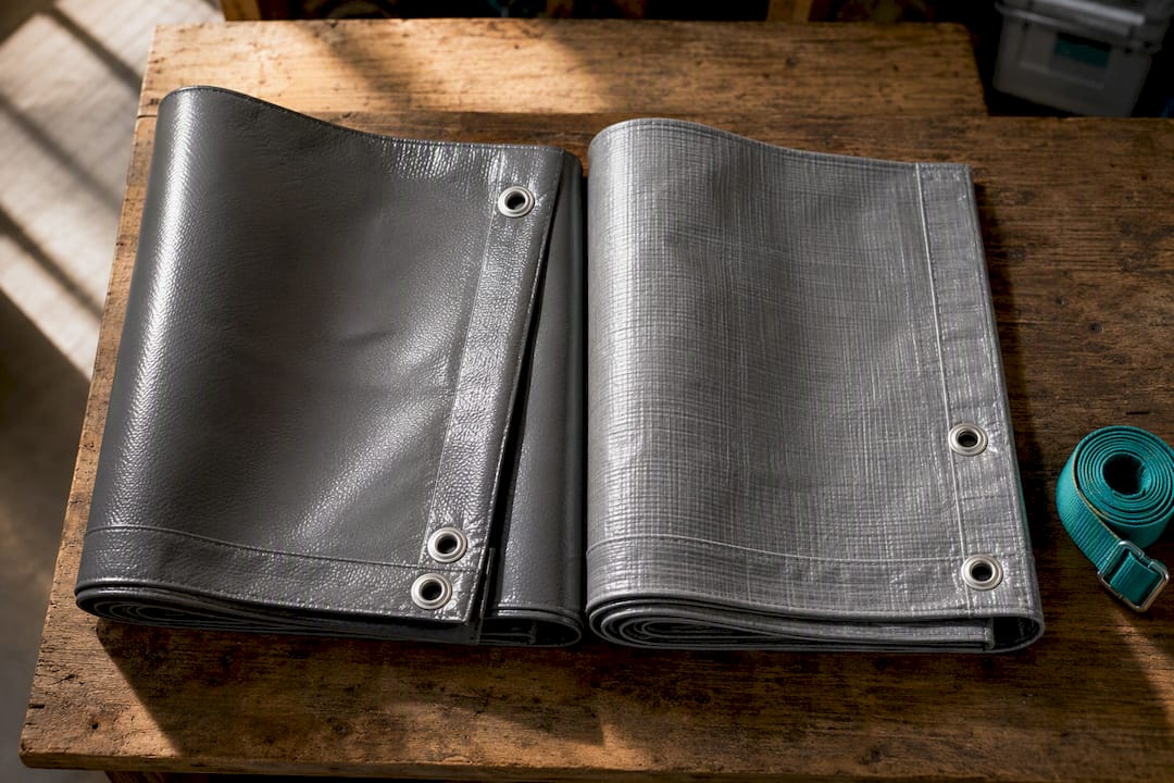 Vinyl and reinforced polyethylene tarp materials