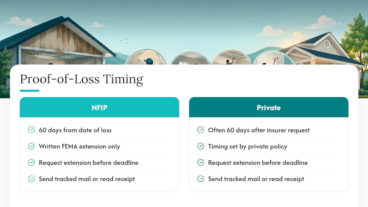 Proof of loss deadline comparison timeline